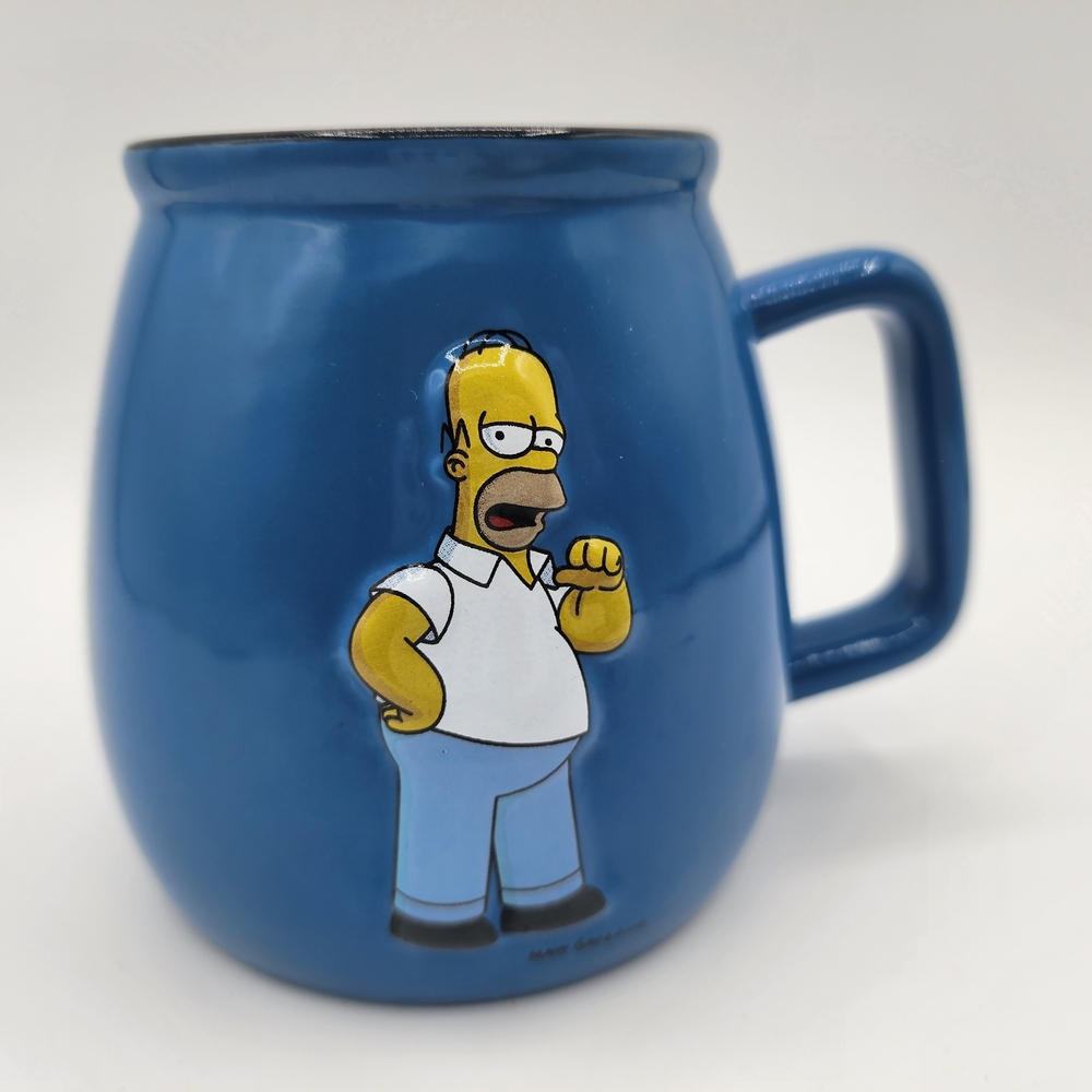 Homer Simpson Blue Ceramic Mug with Character Design